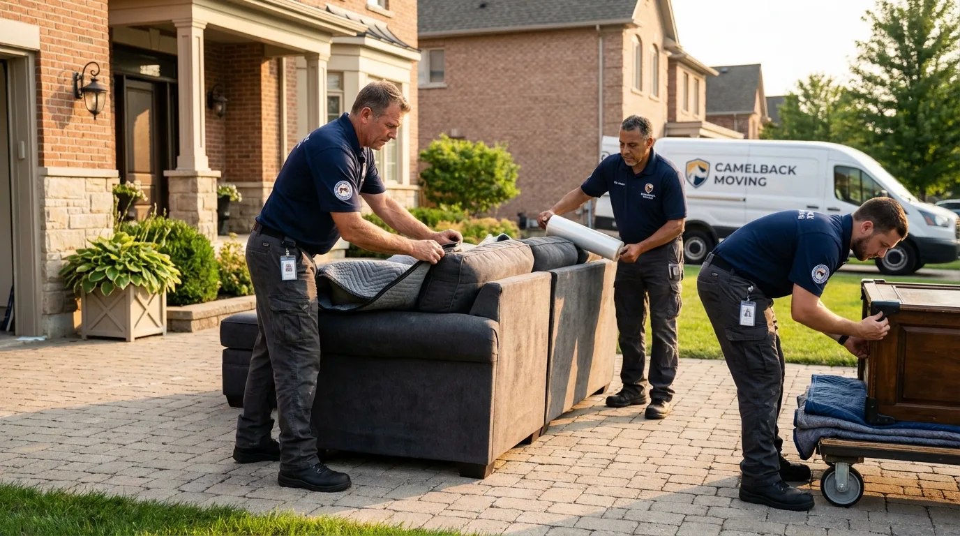 Large estate moving crew wrapping furniture in Crab Orchard, WV